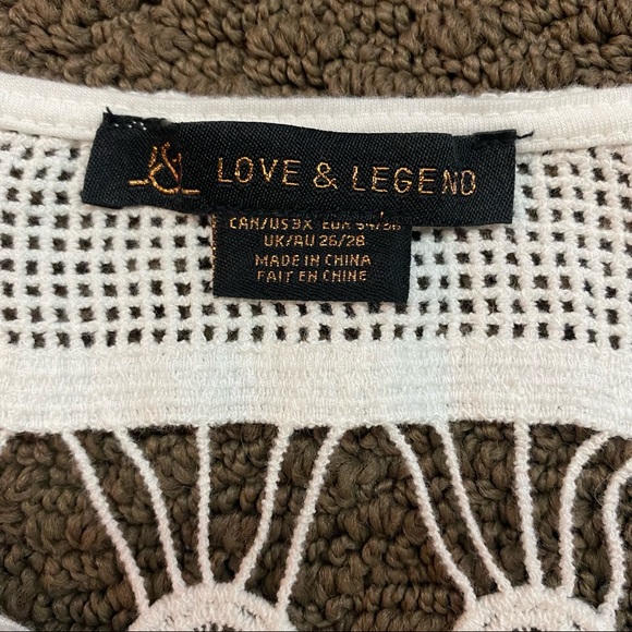 Love & Legend Macrame Tank with Tassels Plus sz 3X - Picture 2 of 4